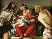 Lorenzo Lotto Madonna mit Hl. Rochus und Hl. Sebastian painting